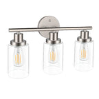 Applique murale cylindrique noire industrielle à 3 lumières pour salle de bain
