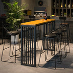 Tables de bar rectangulaires de style industriel, en bois brun et pieds en métal
