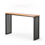 Tables de bar rectangulaires de style industriel, en bois brun et pieds en métal