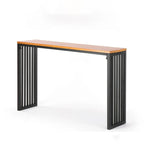 Tables de bar rectangulaires de style industriel, en bois brun et pieds en métal