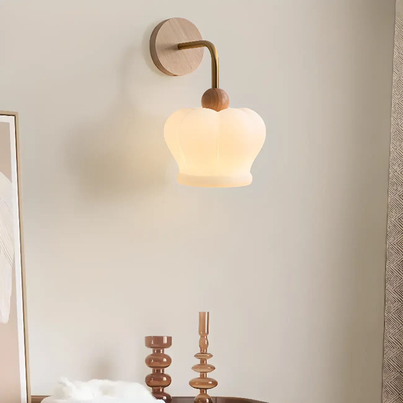 Applique murale minimaliste G9 couleur bois pour la décoration de la chambre