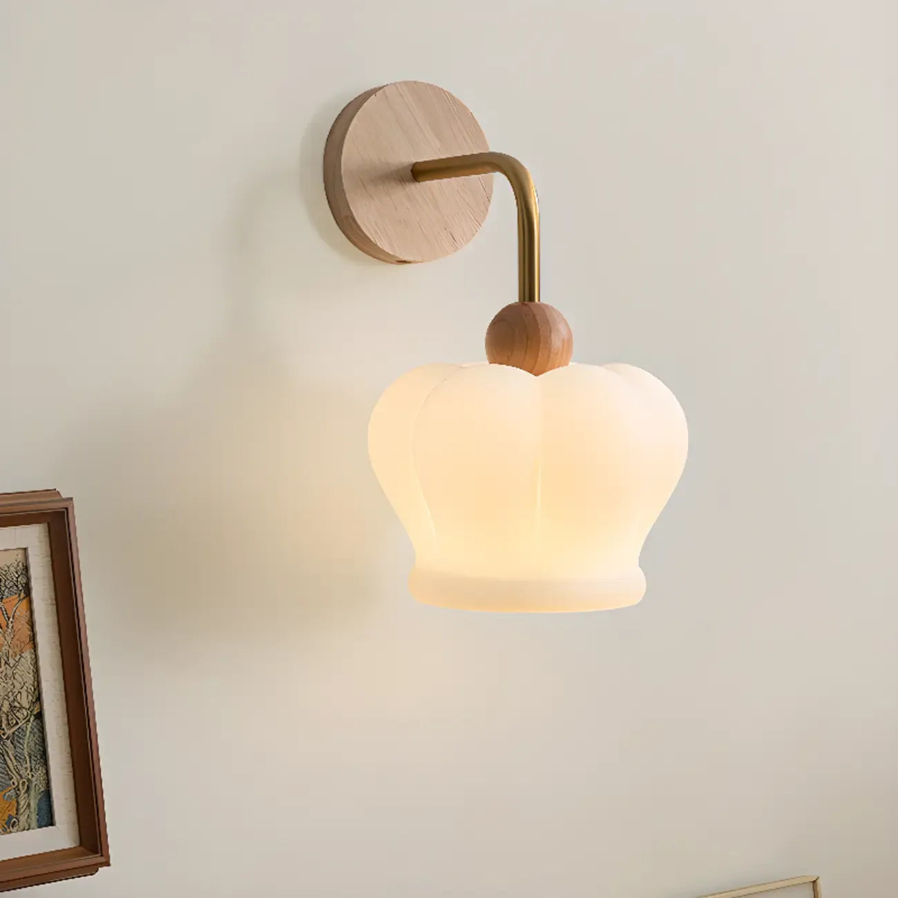 Applique murale minimaliste G9 couleur bois pour la décoration de la chambre