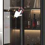 Grande armoire à vin moderne en bois noir avec portes vitrées