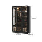 Grande armoire à vin moderne en bois noir avec portes vitrées