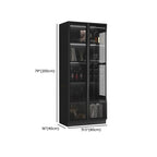 Grande armoire à vin moderne en bois noir avec portes vitrées