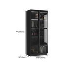 Grande armoire à vin moderne en bois noir avec portes vitrées
