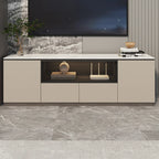 Mobile TV a cassetti lungo in pietra grigio scuro 94 con luci LED