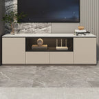 Mobile TV a cassetti lungo in pietra grigio scuro 94 con luci LED