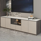 Mobile TV a cassetti lungo in pietra grigio scuro 94 con luci LED