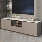 Mobile TV a cassetti lungo in pietra grigio scuro 94 con luci LED