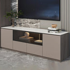 Mobile TV a cassetti lungo in pietra grigio scuro 94 con luci LED
