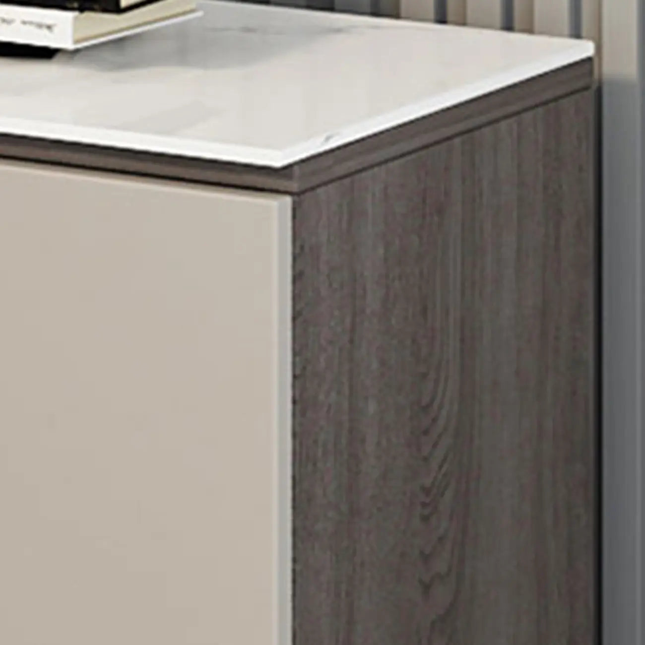Mobile TV a cassetti lungo in pietra grigio scuro 94 con luci LED