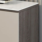 Mobile TV a cassetti lungo in pietra grigio scuro 94 con luci LED