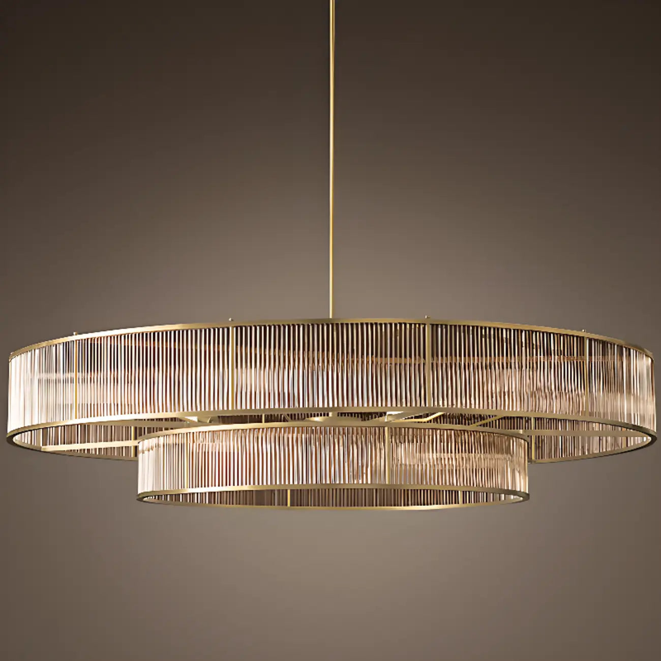 Lustre Glamorous Circle à 2 niveaux en cristal