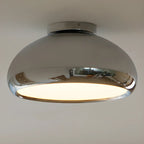 Plafonnier semi-encastré rond argenté moderne