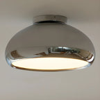 Plafonnier semi-encastré rond argenté moderne