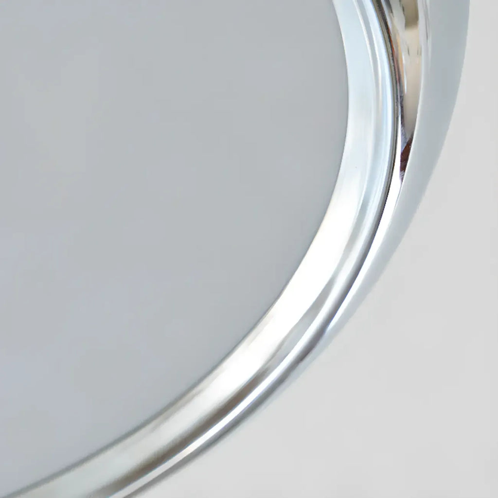 Plafonnier semi-encastré rond argenté moderne