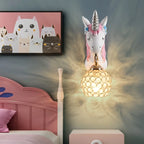 Applique murale licorne pour enfant avec globe en cristal pour chambre à coucher