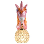 Applique murale licorne pour enfant avec globe en cristal pour chambre à coucher