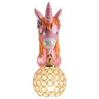 Applique murale licorne pour enfant avec globe en cristal pour chambre à coucher