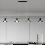 Applique murale moderne en verre noir conique à 3 lumières pour îlot central