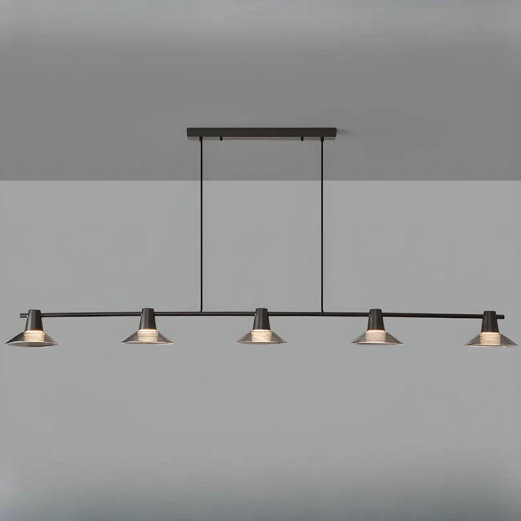 Applique murale moderne en verre noir conique à 3 lumières pour îlot central