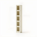 Bibliothèque verticale en bois de cerisier avec portes vitrées