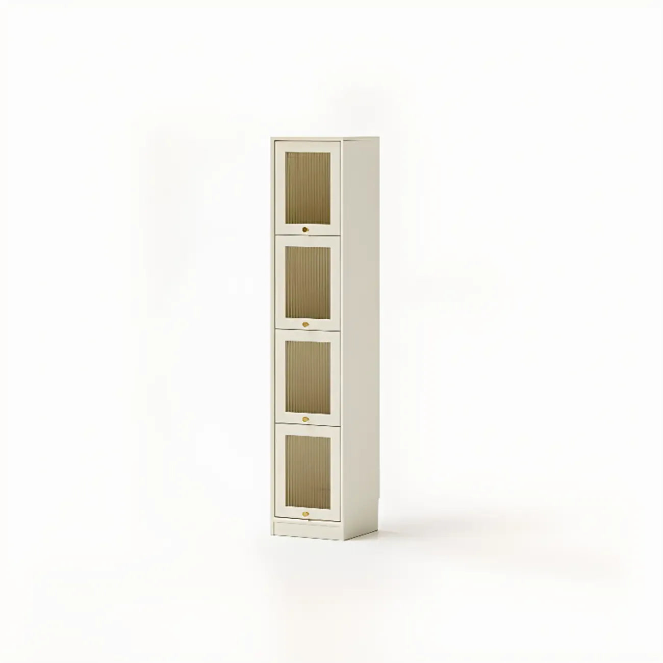 Bibliothèque verticale en bois de cerisier avec portes vitrées