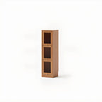 Bibliothèque verticale en bois de cerisier avec portes vitrées