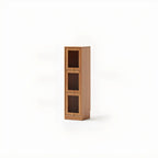 Bibliothèque verticale en bois de cerisier avec portes vitrées