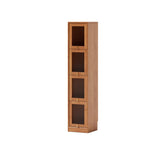 Bibliothèque verticale en bois de cerisier avec portes vitrées