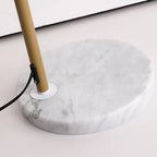 Lampadaire moderne en tissu avec dôme et arc en métal, à brancher, pour salon