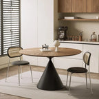 Table de salle à manger scandinave en bois brun et acier