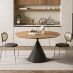 Table de salle à manger scandinave en bois brun et acier
