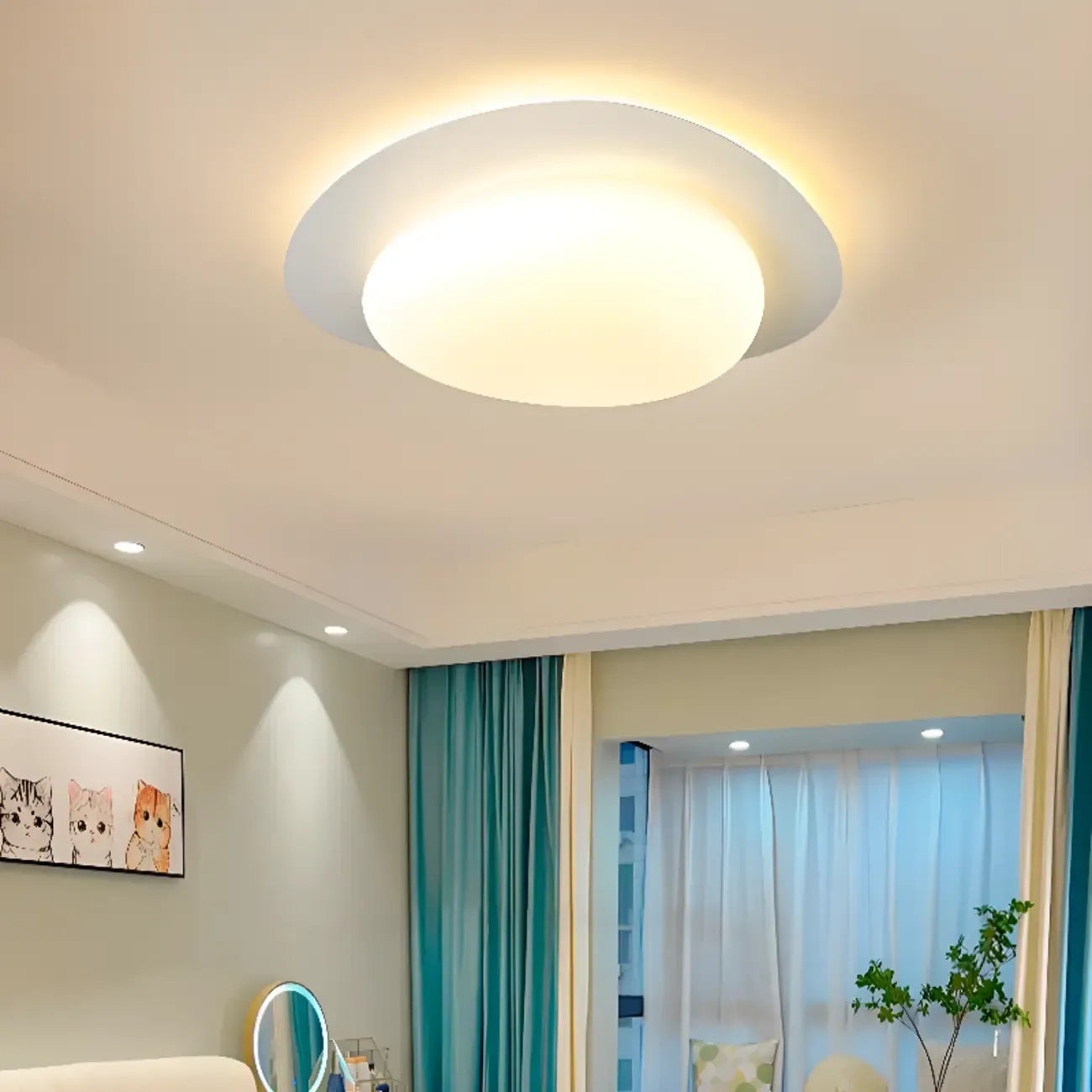 Plafonnier LED moderne à intensité variable avec 2 lampes