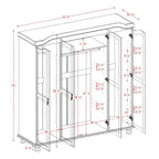 Armoire-penderie Kyle 4 portes de Palace Imports, 100 % bois massif, avec portes en bois massif ou miroir