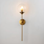 Applique murale moderne en métal avec globe en verre gris