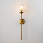 Applique murale moderne en métal avec globe en verre gris