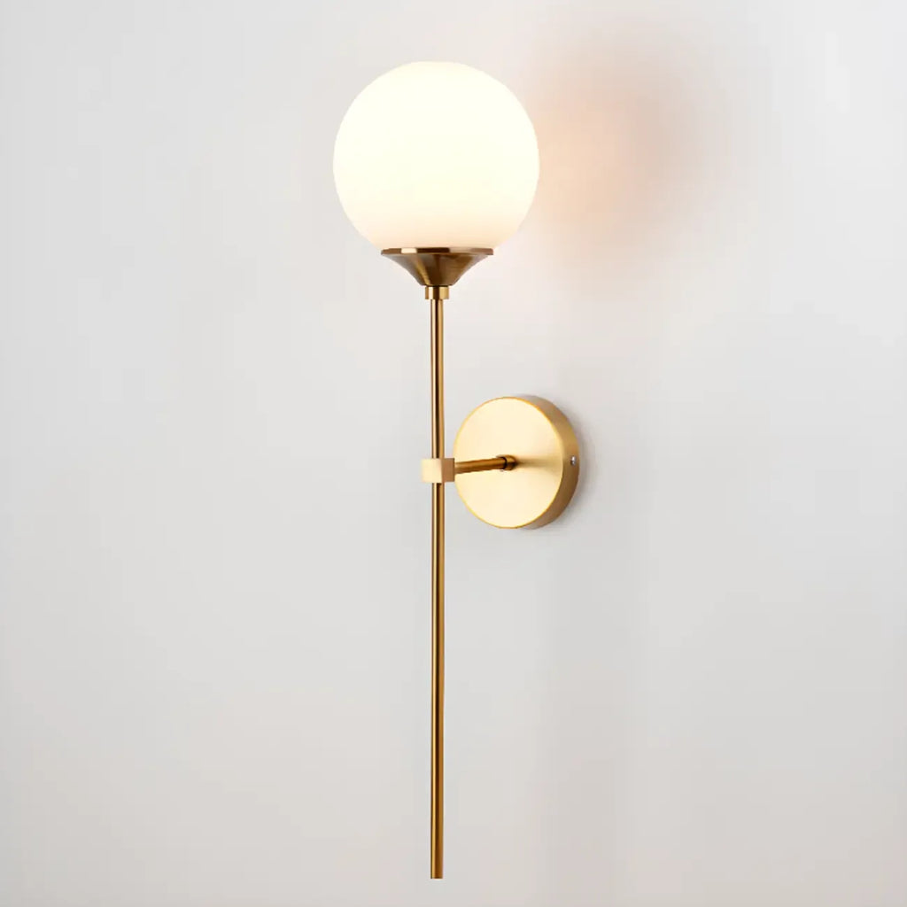 Applique murale moderne en métal avec globe en verre gris
