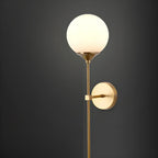 Applique murale moderne en métal avec globe en verre gris