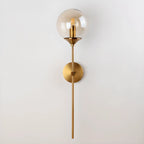 Applique murale moderne en métal avec globe en verre gris
