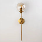 Applique murale moderne en métal avec globe en verre gris