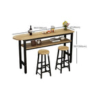 Tables de bar à plateau fixe en bois naturel et métal de forme irrégulière
