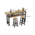 Tables de bar à plateau fixe en bois naturel et métal de forme irrégulière