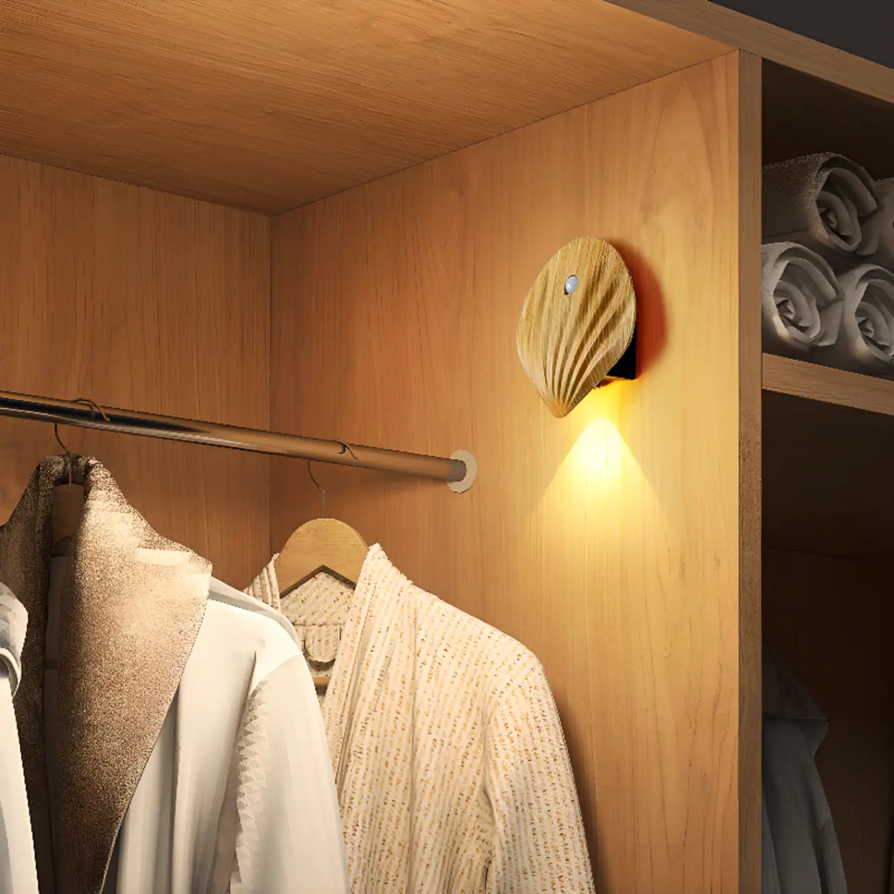 Applique murale LED rechargeable minimaliste en forme de coquillage