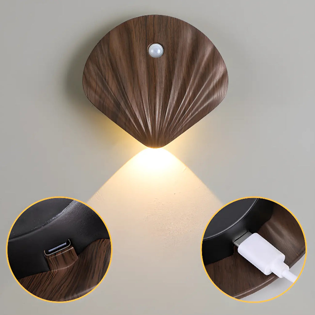 Applique murale LED rechargeable minimaliste en forme de coquillage