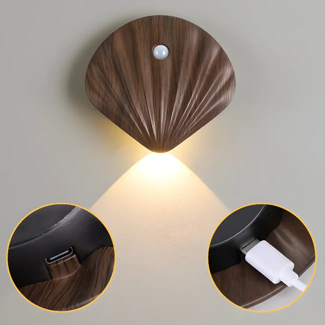 Applique murale LED rechargeable minimaliste en forme de coquillage