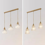 Lampadario moderno a sospensione dorato a 3 luci in vetro per cucina