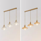 Lampadario moderno a sospensione dorato a 3 luci in vetro per cucina