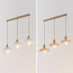 Lampadario moderno a sospensione dorato a 3 luci in vetro per cucina
